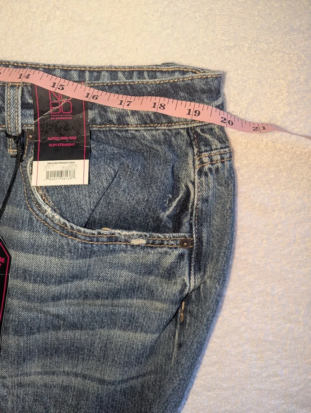 NOBO Distressed Super High Rise Slim Straight Crop Jeans 21